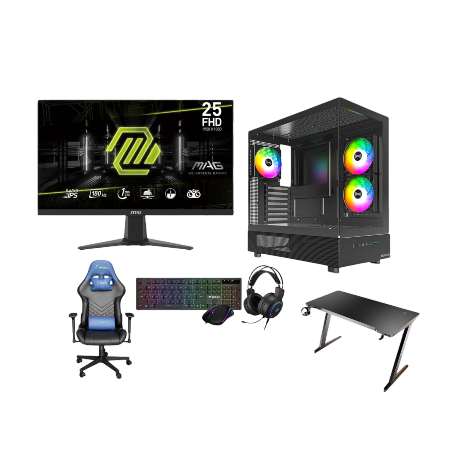 Intel Core i5-14400F Gaming PC Bundle – RTX 5060 8GB | 16GB DDR4 | 1TB NVMe SSD + 27” 200Hz Gaming Monitor + Desk & Chair