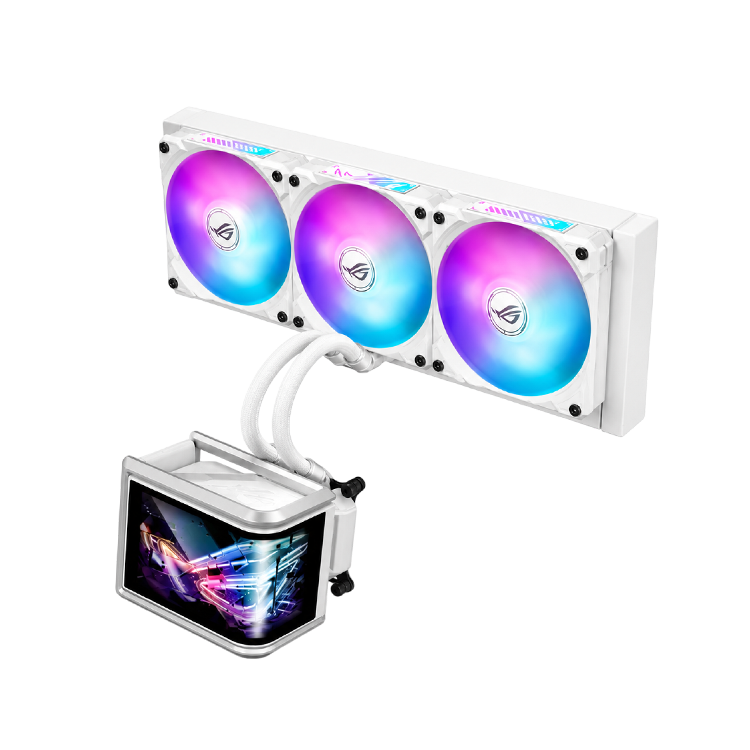 ASUS ROG RYUO IV SLC 360 ARGB – 360mm AIO Liquid CPU Cooler with 6.67″ AMOLED Display WHITE