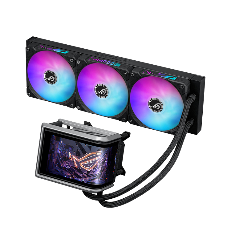 ASUS ROG Ryuo IV 360 ARGB Black Edition – 360mm AIO Liquid CPU Cooler with LCD Display