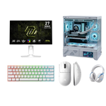 AMD Ryzen 5 9600X Gaming PC Bundle – RTX 5060 OC 8GB | 32GB DDR5 6000MHz | 1TB NVMe SSD + 27” WQHD 320Hz White Gaming Setup