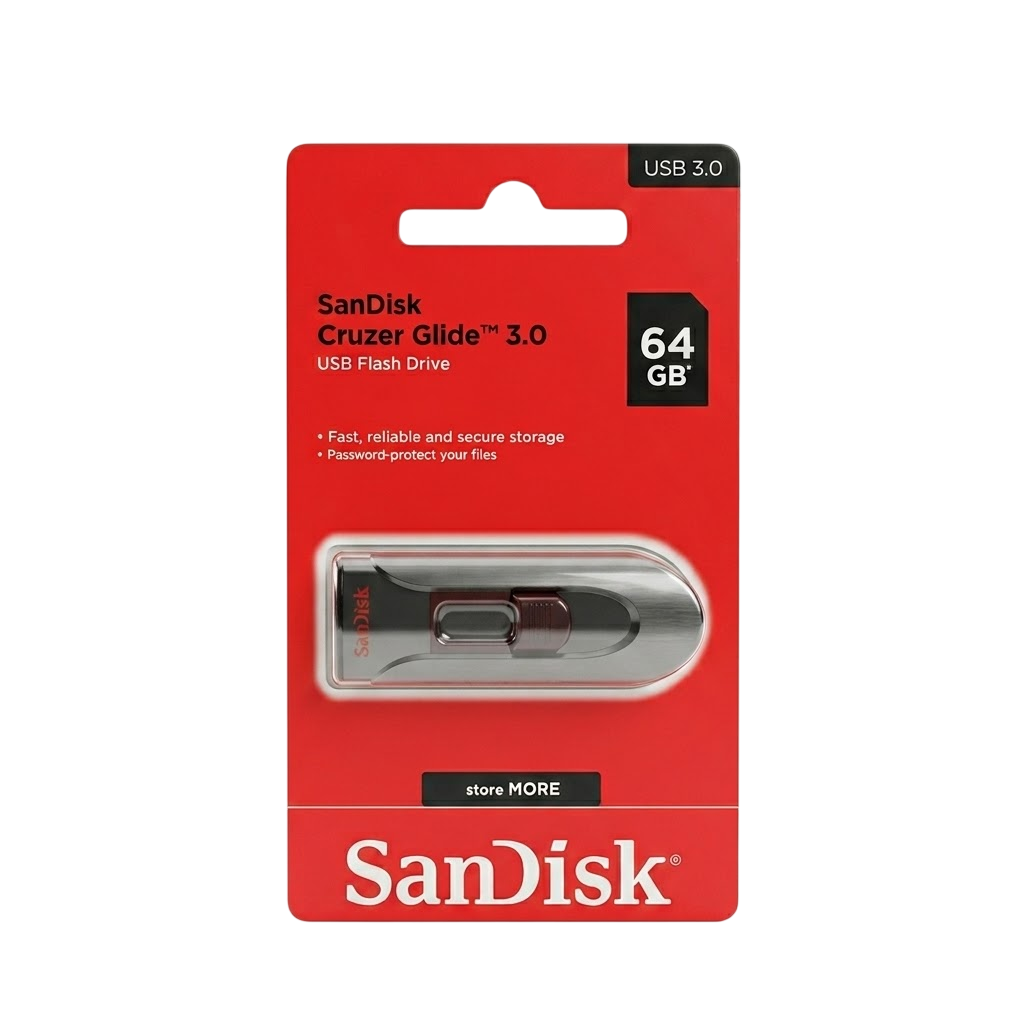 SanDisk Cruzer Glide USB 3.0 Flash Drive – 64GB | Portable Storage