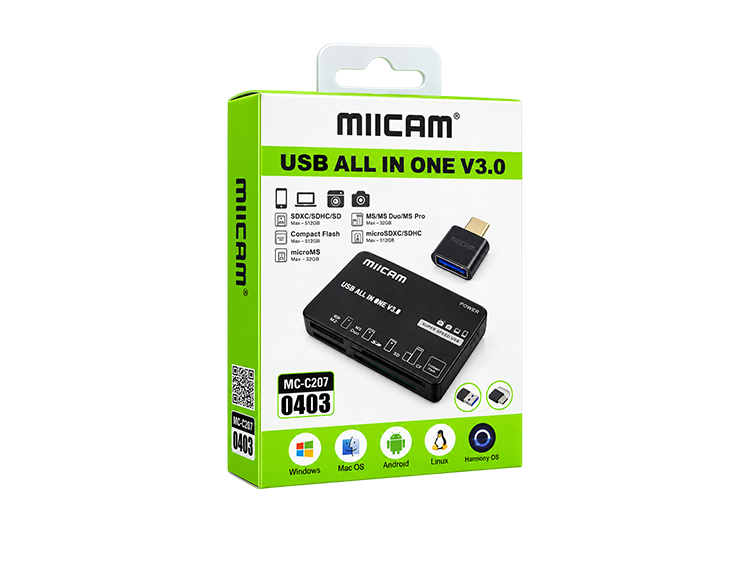 MIICAM MC-C207 USB 3.0 All-in-One Memory Card Reader – Multi-Card Adapter  Copy Title