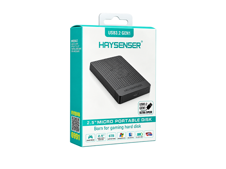 Haysenser USB 3.0 Type-C HDD Case – 2.5" SATA SSD/HDD Enclosure