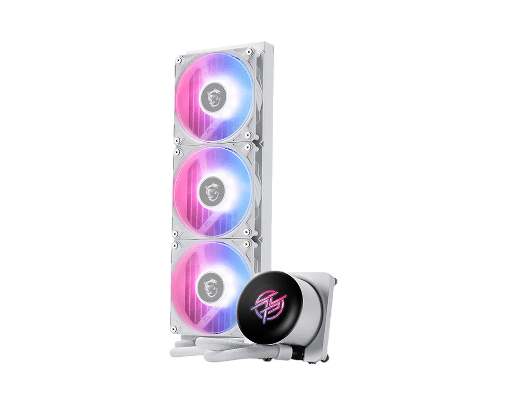MSI MPG CORELIQUID P13 360 White – 360mm AIO Liquid CPU Cooler with 2.1” LCD Display