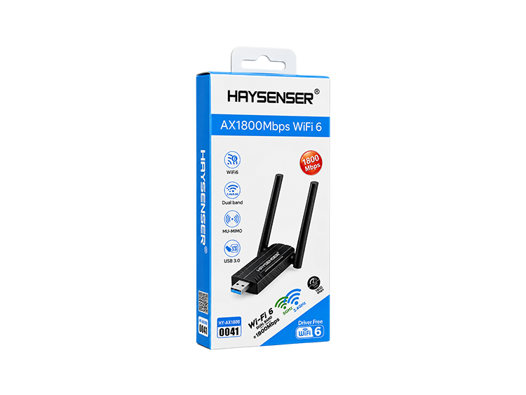 HAYSENSER HY-AX1800 Wi-Fi 6 USB Adapter – Dual Band AX1800 High Speed Wireless Adapter