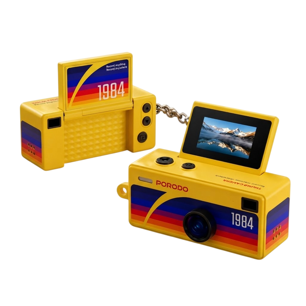 Porodo Lifestyle Memo Thumb-Sized Digital Camera – Yellow | PDLFSTG62YL