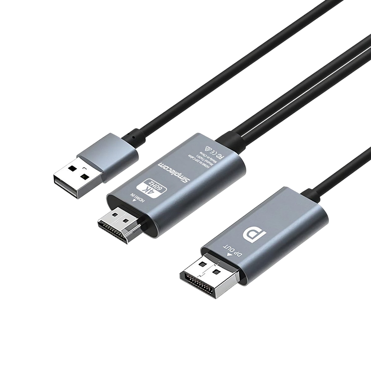 Simplecom TH201 HDMI To DisplayPort Active Converter Cable 4K@60Hz USB Powered 2M