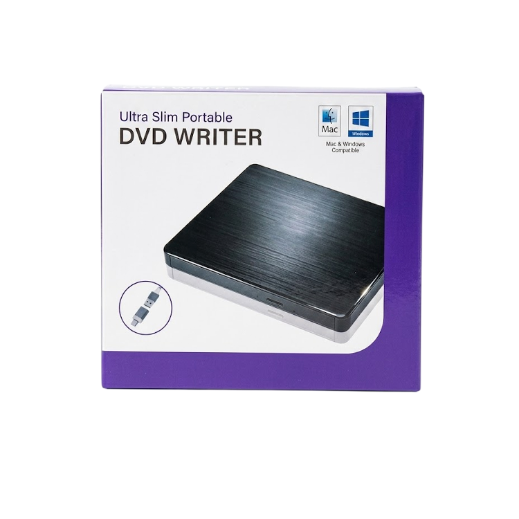 USB 3.0 Type-C & USB-A Ultra Slim Portable DVD Writer