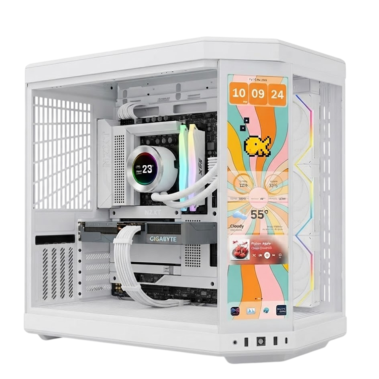 Intel Core i7-14700F White Gaming PC – RTX 5070 EAGLE OC ICE, 16GB DDR5, HYTE Y70 Touch Infinite