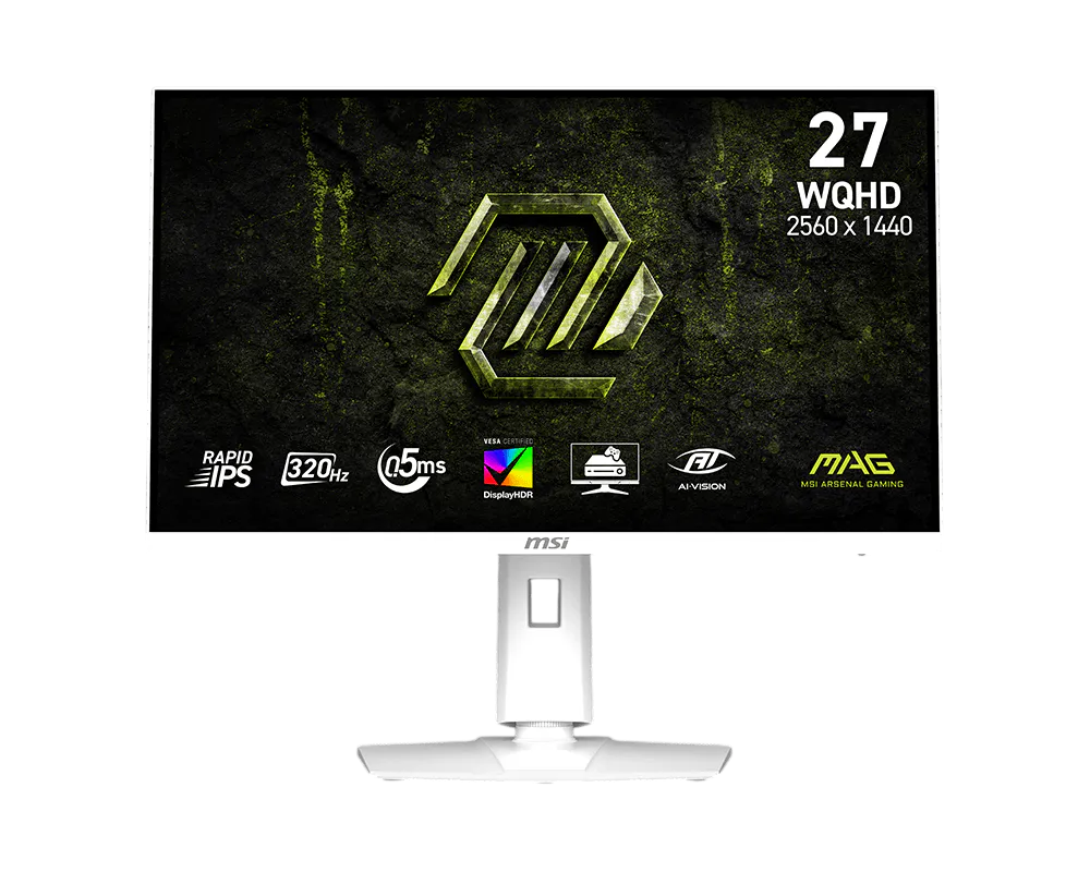 MSI MAG 274QRFW X32 27” WQHD IPS Gaming Monitor – 320Hz, 0.5ms, HDR400, White Edition
