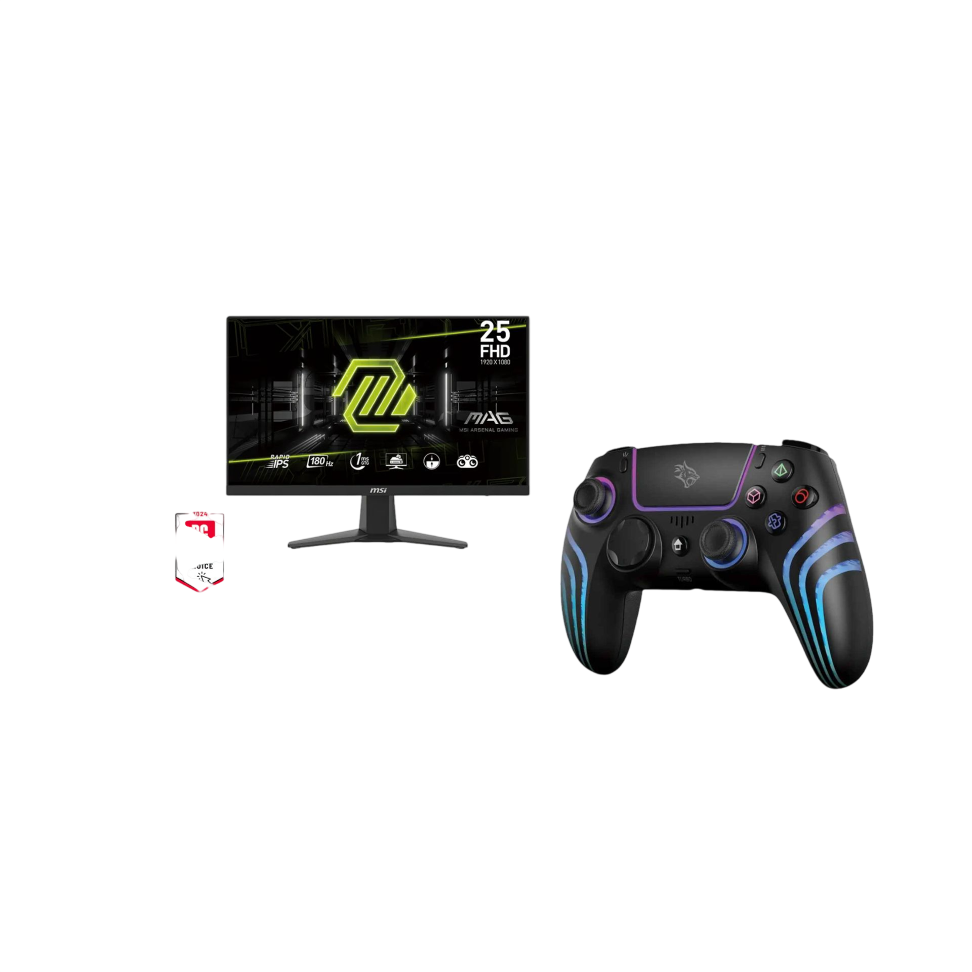 MSI MAG 256F 25” FHD 180Hz IPS Gaming Monitor + Porodo ShadowX Wireless PS5 Gaming Controller Bundle
