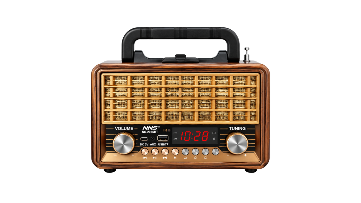 NNS Classic Radio FM NS-2075BT Retro Vintage Bluetooth Speaker – FM/AM/SW Portable Radio with USB, TF Card & AUX (Green)