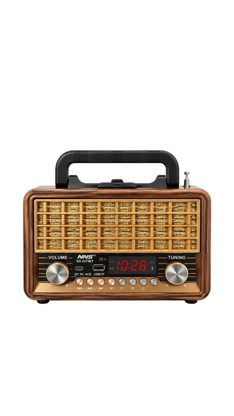 NNS Classic Radio FM NS-2075BT Retro Vintage Bluetooth Speaker – FM/AM/SW Portable Radio with USB, TF Card & AUX (Green)