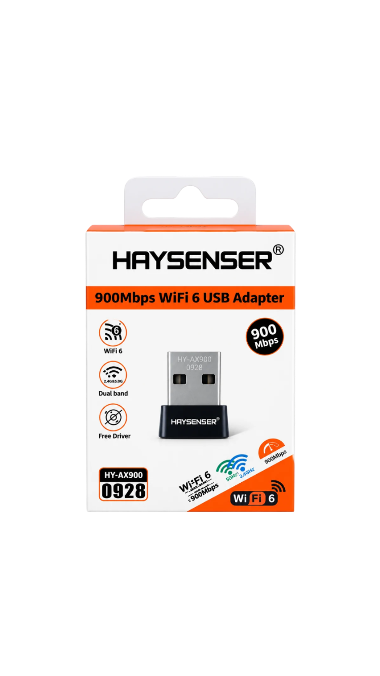 Haysenser AX900 Wi-Fi 6 Wireless USB Adapter – Dual-Band 900Mbps