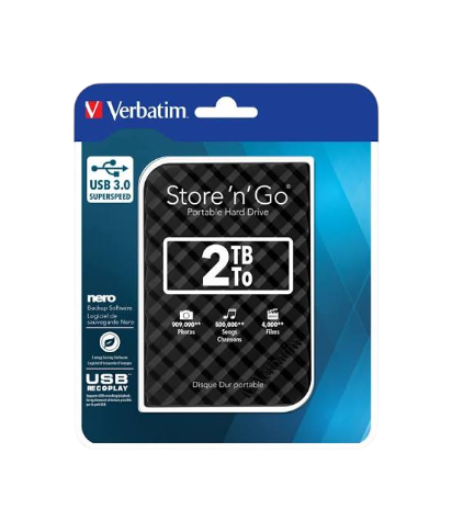 Verbatim Store 'n' Go 2TB Portable External Hard Drive – USB 3.0