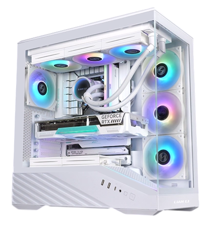 AMD Ryzen 7 9800X3D Gaming PC – RTX 5070 EAGLE ICE 12GB, 32GB DDR5, 1TB NVMe, 360mm LCD Cooling, White Build