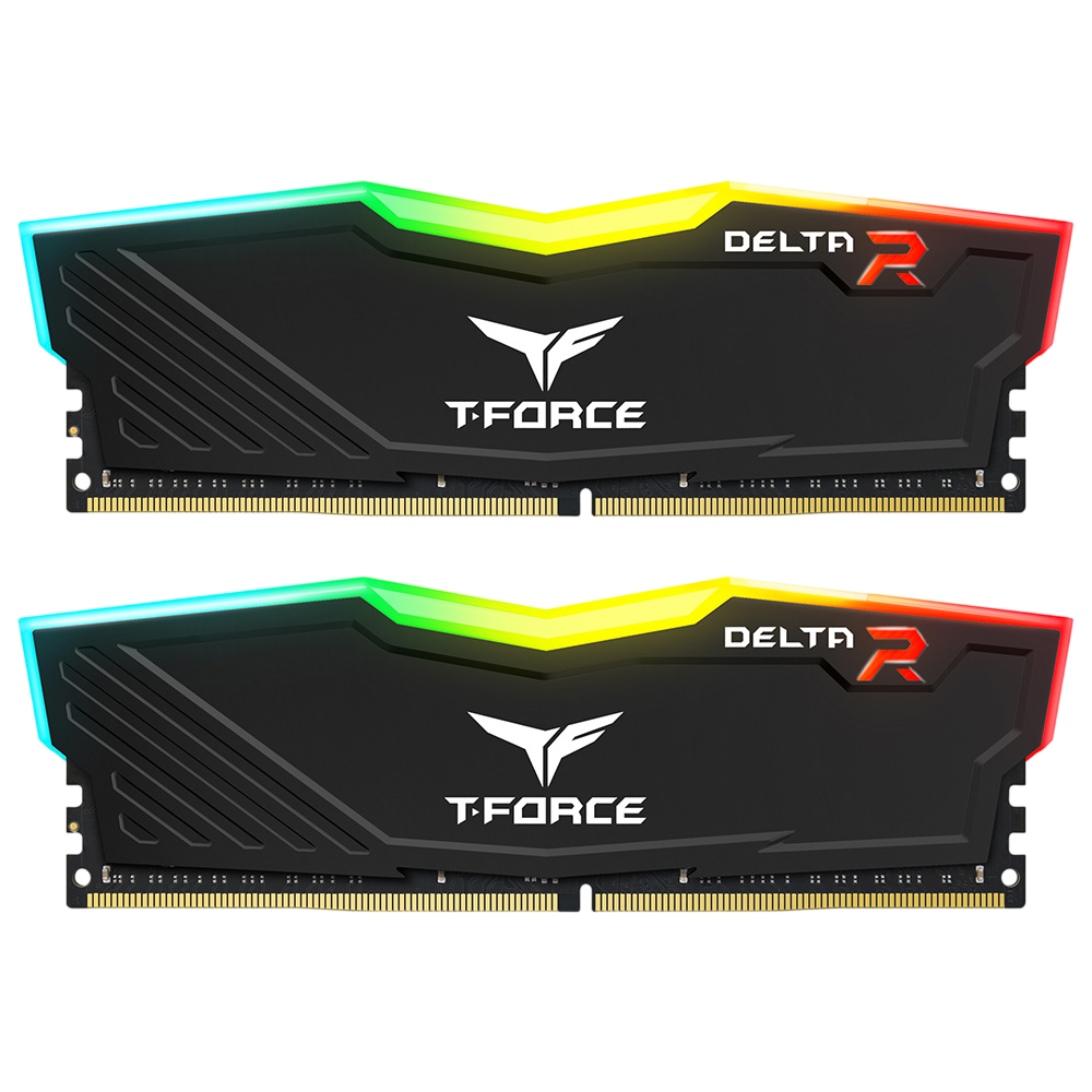 TEAMGROUP T-FORCE DELTA RGB 16GB (2x8GB) DDR4 3600MHz CL18 RAM – Black