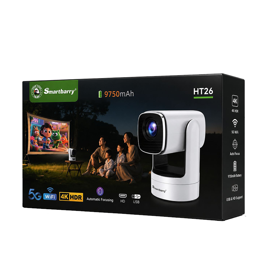 Smartbarry HT26 Portable 4K HDR Smart Projector
