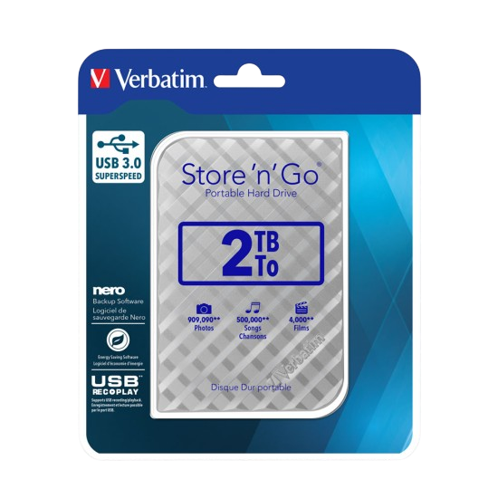 Verbatim Store 'n' Go 2TB Portable External Hard Drive – USB 3.0