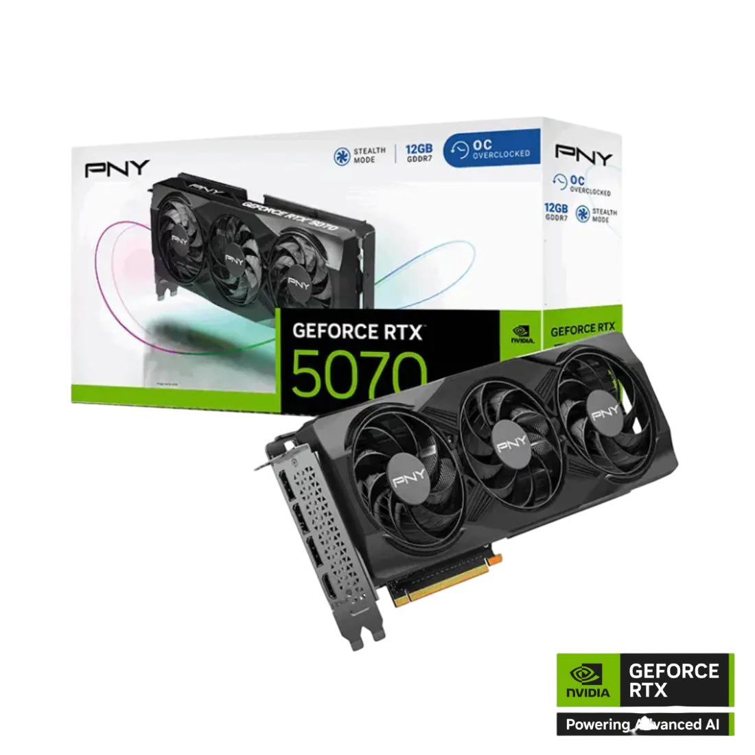 PNY GeForce RTX 5070 OC 12GB ARGB Triple Fan Graphics Card