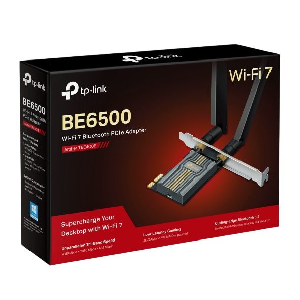 TP-Link Archer TBE400E BE6500 Wi-Fi 7 Bluetooth PCIe Adapter