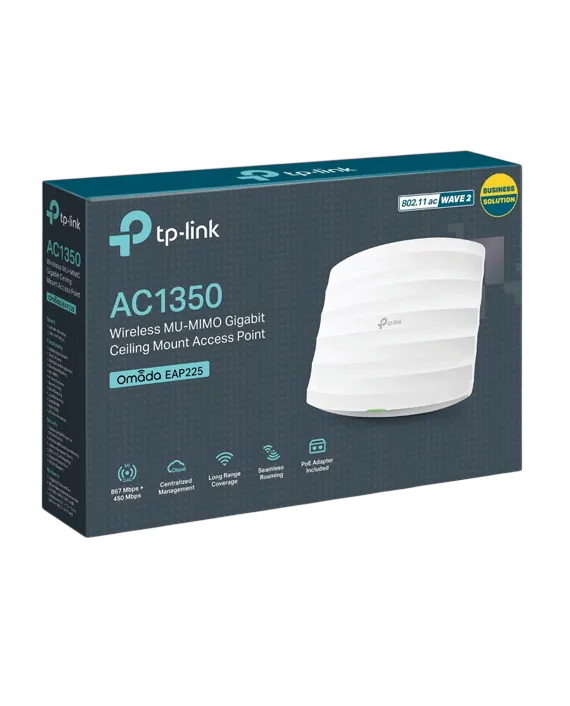 TP-Link EAP225 AC1350 Wireless MU-MIMO Gigabit Ceiling Mount Access Point