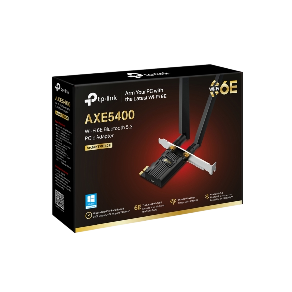 TP-LINK Archer TXE72E AXE5400 Wi-Fi 6E Bluetooth 5.2 PCIe Adapter