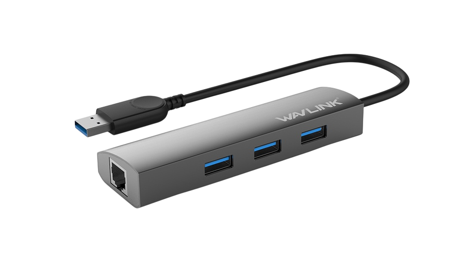 WAVLINK USB 3.0 4-Port Hub with Gigabit Ethernet Adapter