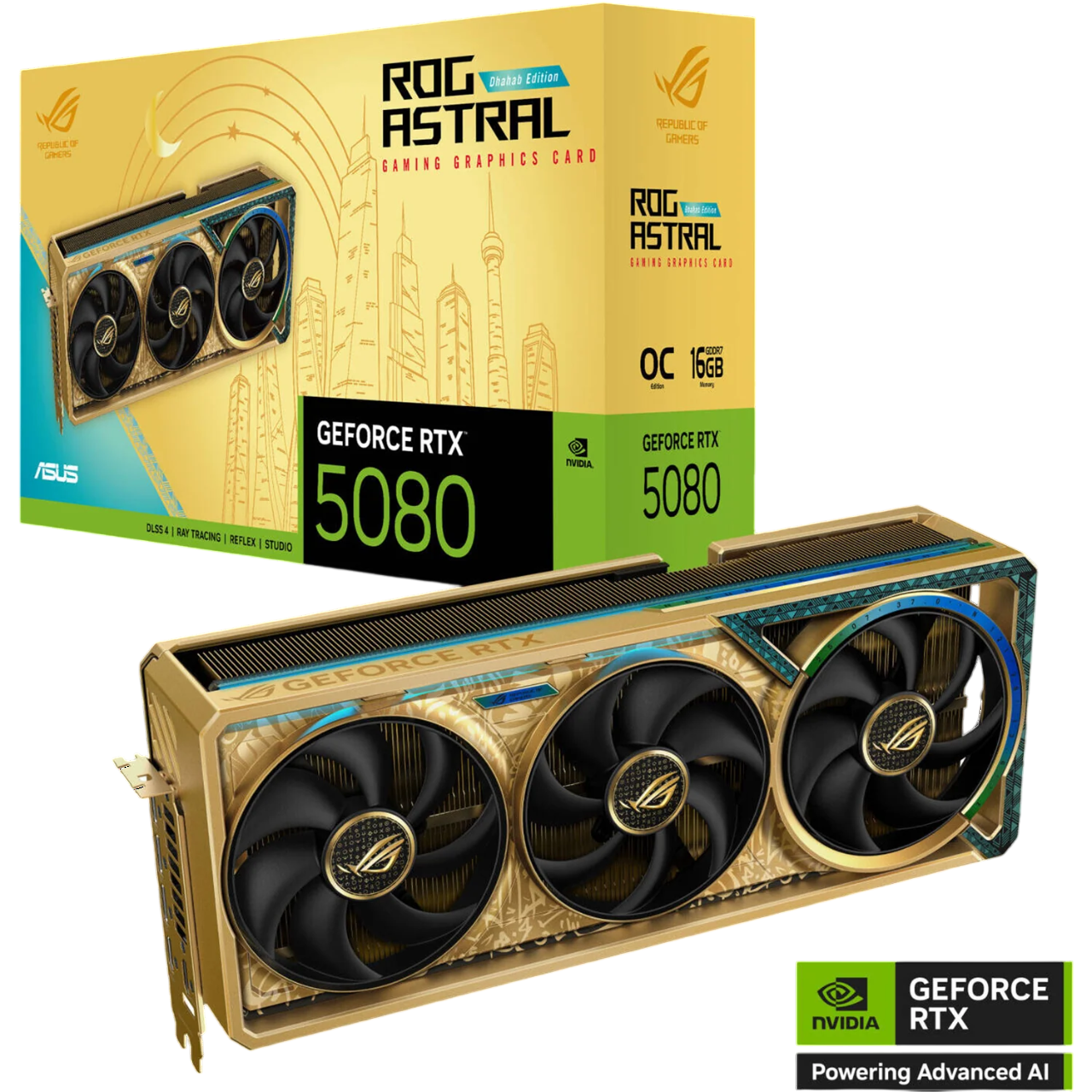 ASUS ROG Astral GeForce RTX™ 5080 16GB GDDR7 DHAHAB CORE OC Edition Graphics Card