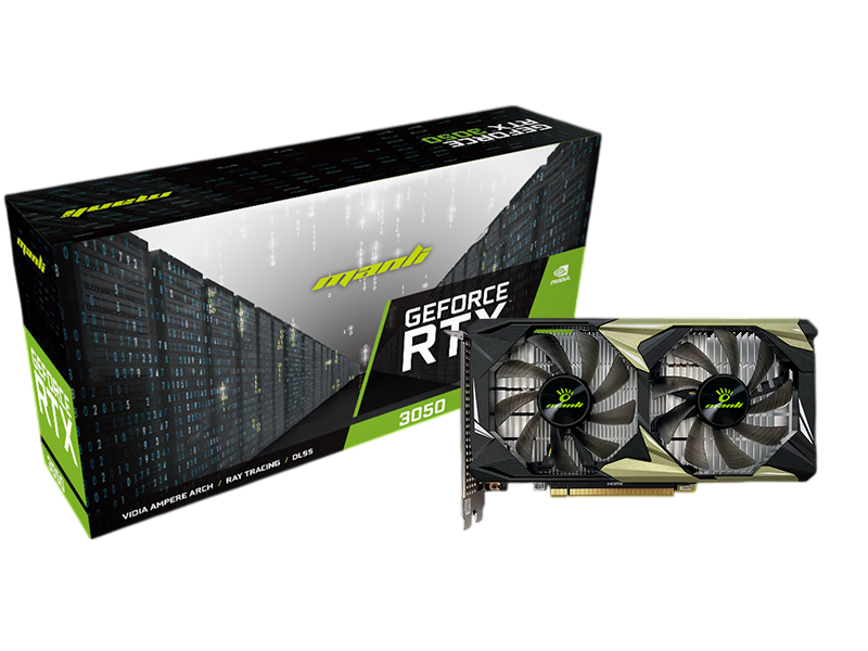MANLI Nebula GeForce RTX™ 3050 6GB GDDR6 Twin Cooler Graphics Card
