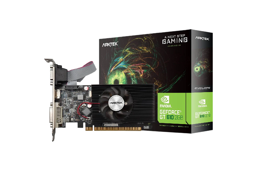 ARKTEK GeForce GT 610 2GB DDR3 Graphics Card | Low Profile GPU | HDMI DVI VGA