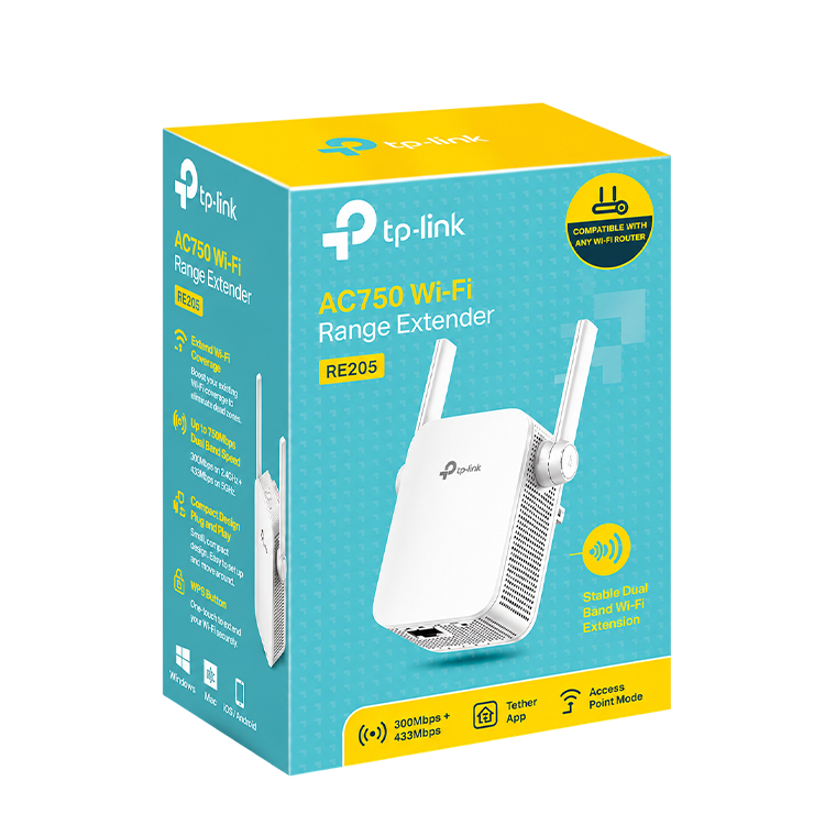 TP‑Link RE205 AC750 Wi‑Fi Range Extender