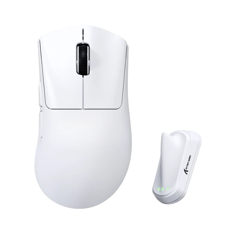 ATTACK SHARK V8 Ultra-Light Ergonomic Wireless Gaming Mouse – White