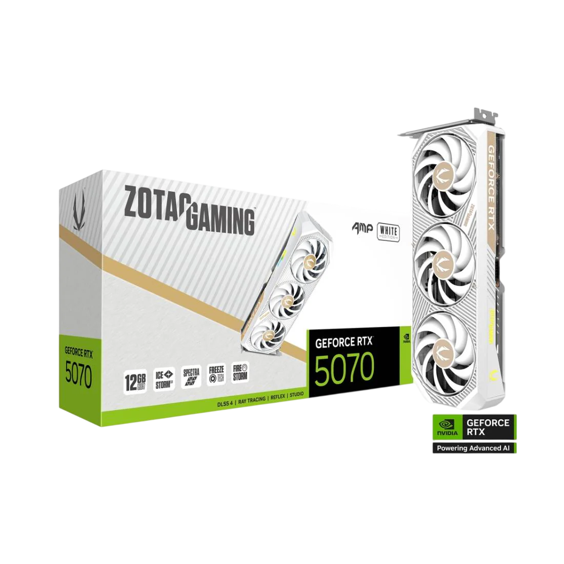 ZOTAC Gaming GeForce RTX™ 5070 AMP White Edition 12GB Graphics Card
