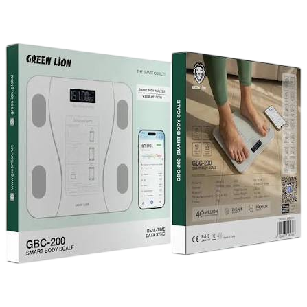 Green Lion GBC-200 Smart Body Fat Scale with Bluetooth – Body Composition Analyzer