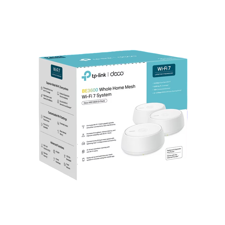 TP-Link Deco BE25 BE3600 Whole Home Mesh Wi-Fi 7 System (3-Pack)
