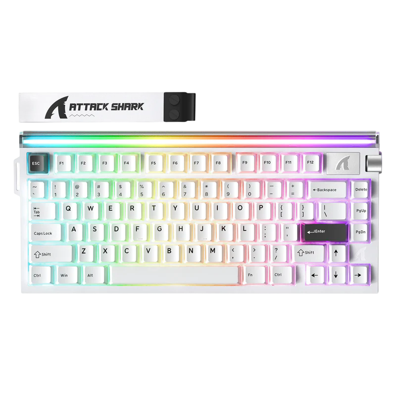 ATTACK SHARK R85 HE Starry White Magnetic Gaming Keyboard – 75% Wired 8KHz