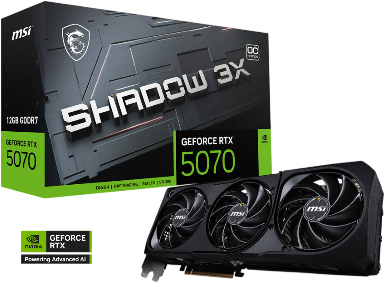 MSI GeForce RTX™ 5070 Shadow 3X 12GB OC Gaming Graphics Card