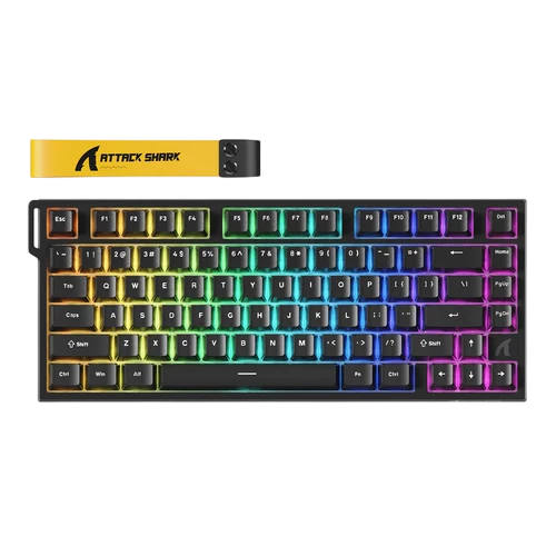 ATTACK SHARK R82 HE Rapid Trigger Magnetic Gaming Keyboard – Black | 75% Wired 8KHz