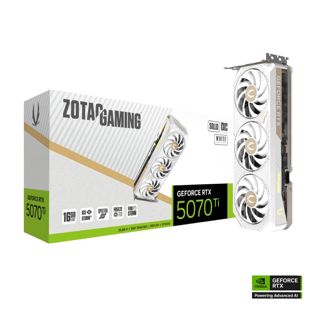 ZOTAC Gaming GeForce RTX™ 5070 Ti 16GB Solid OC White Graphics Card