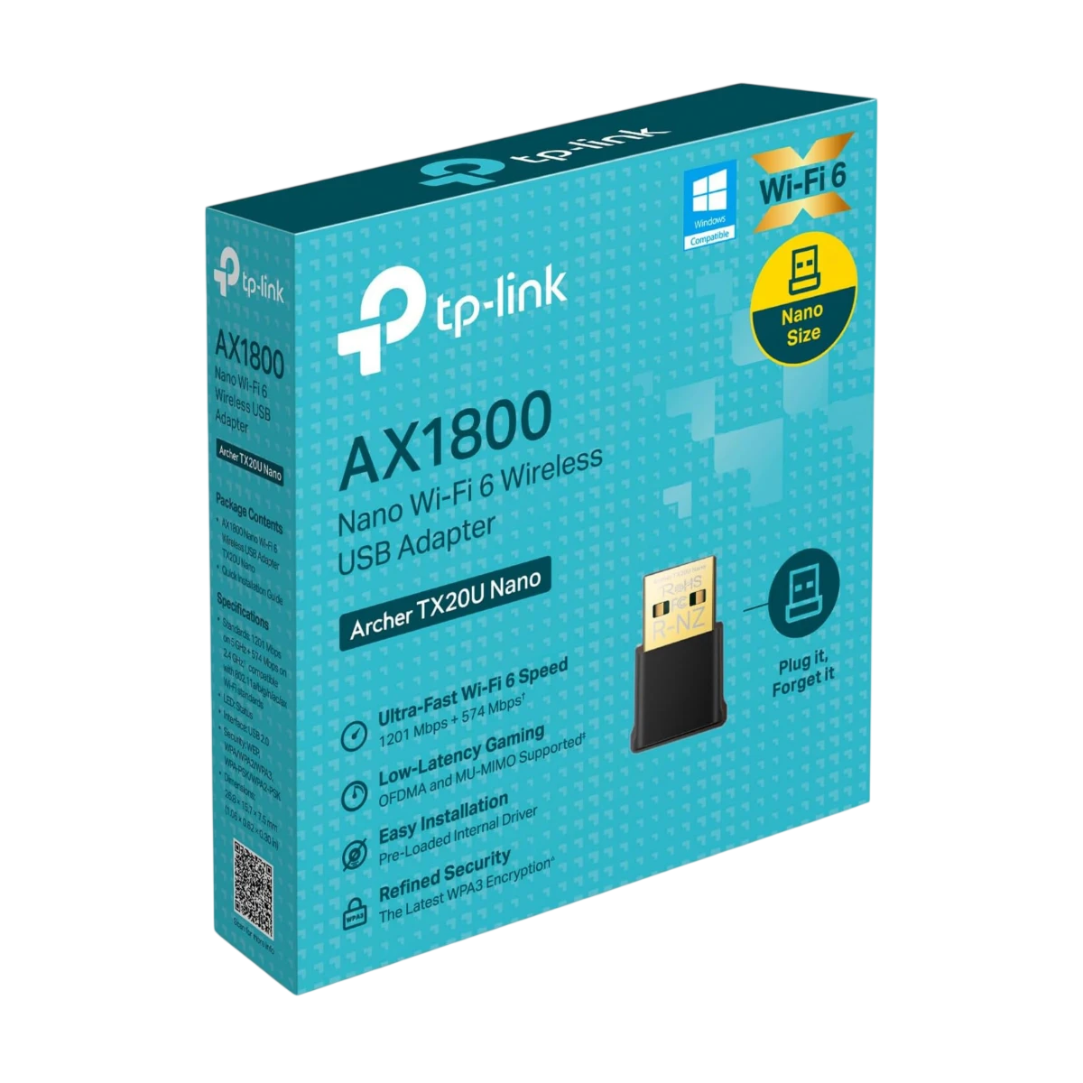 TP-Link Archer TX20U Nano AX1800 Wi-Fi 6 Dual-Band USB Adapter