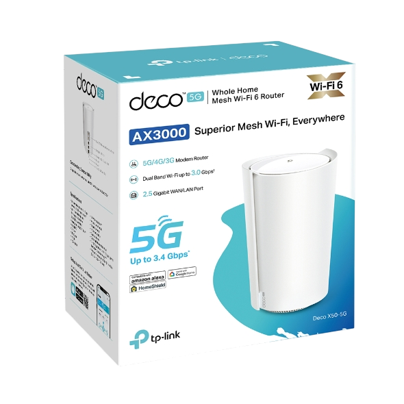 TP-Link Deco X50 5G AX3000 Whole Home Mesh WiFi 6 Gateway