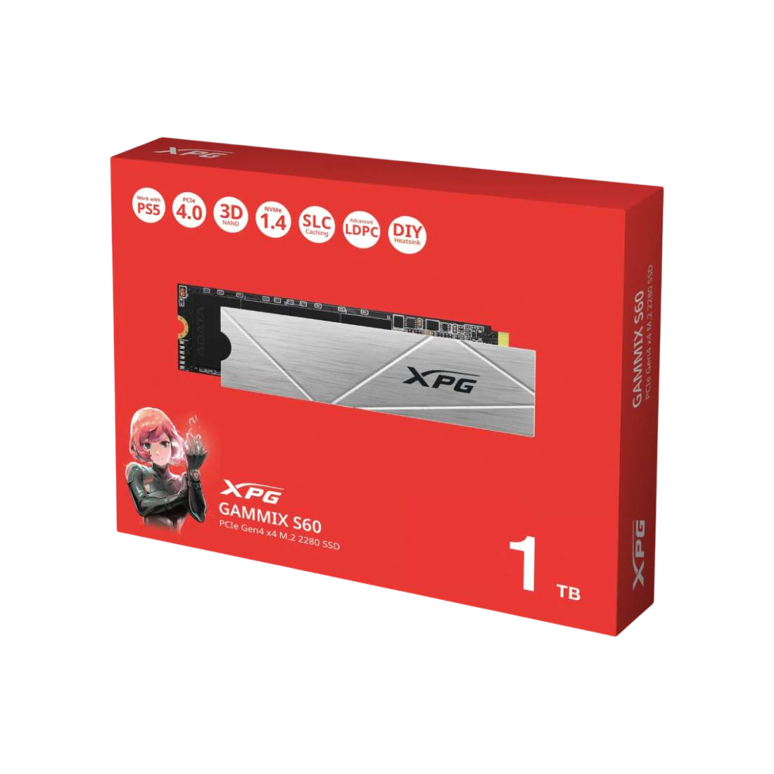 XPG GAMMIX S60 Blade 1TB M.2 NVMe PCIe Gen4 SSD – Up to 5000MB/s