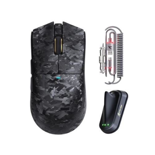 ATTACK SHARK X11 ULTRA Carbon Fiber Wireless Gaming Mouse with C06 ULTRA LED Cable