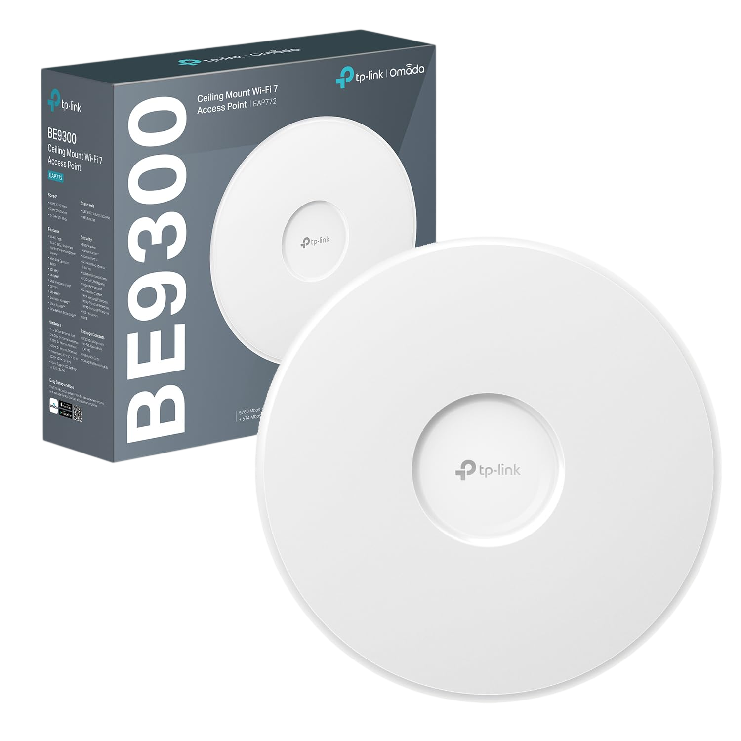 TP-Link EAP772 BE9300 Wi-Fi 7 Tri-Band Ceiling Mount Access Point (Omada)