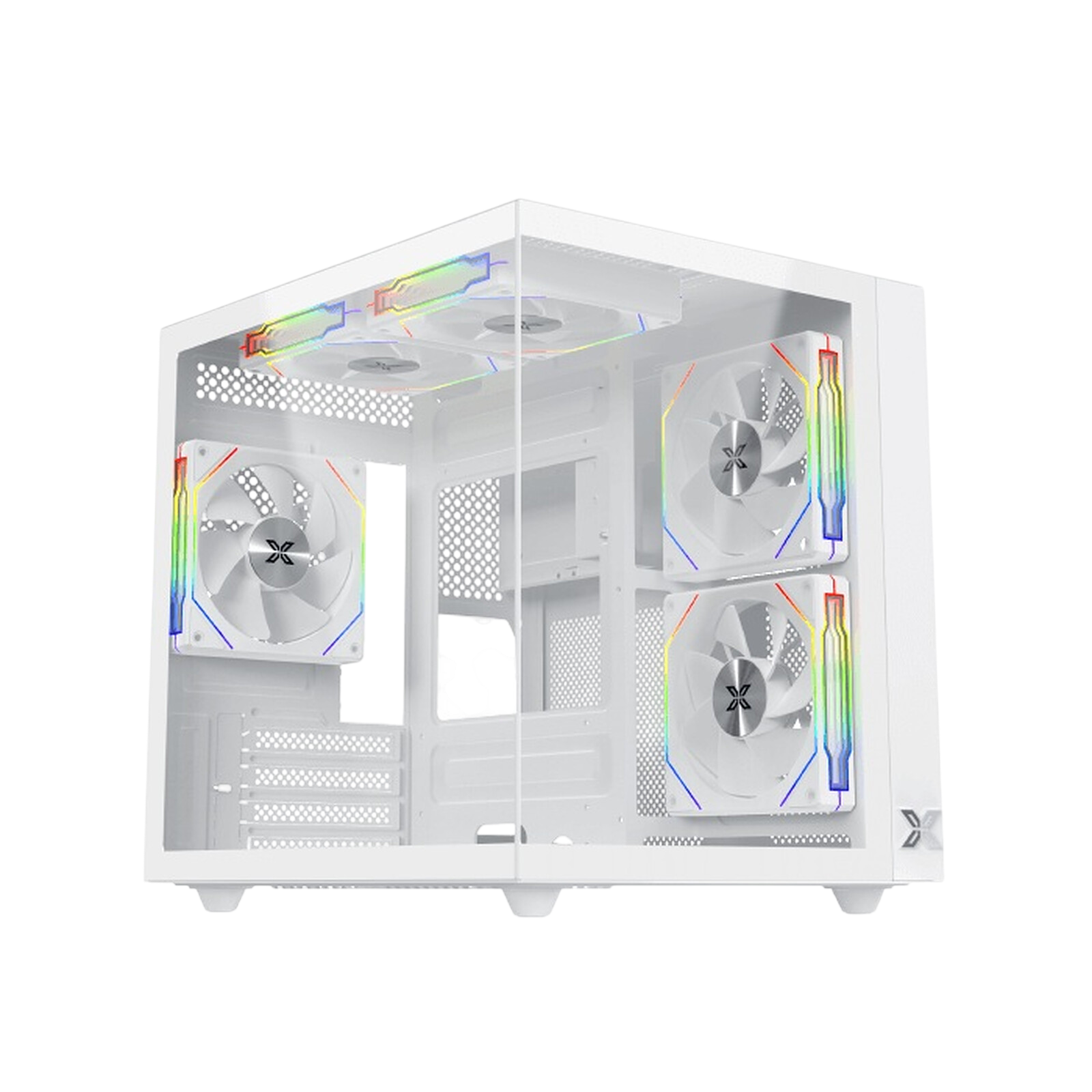 XIGMATEK AQUA M LITE ARCTIC Micro ATX Gaming PC Case – White