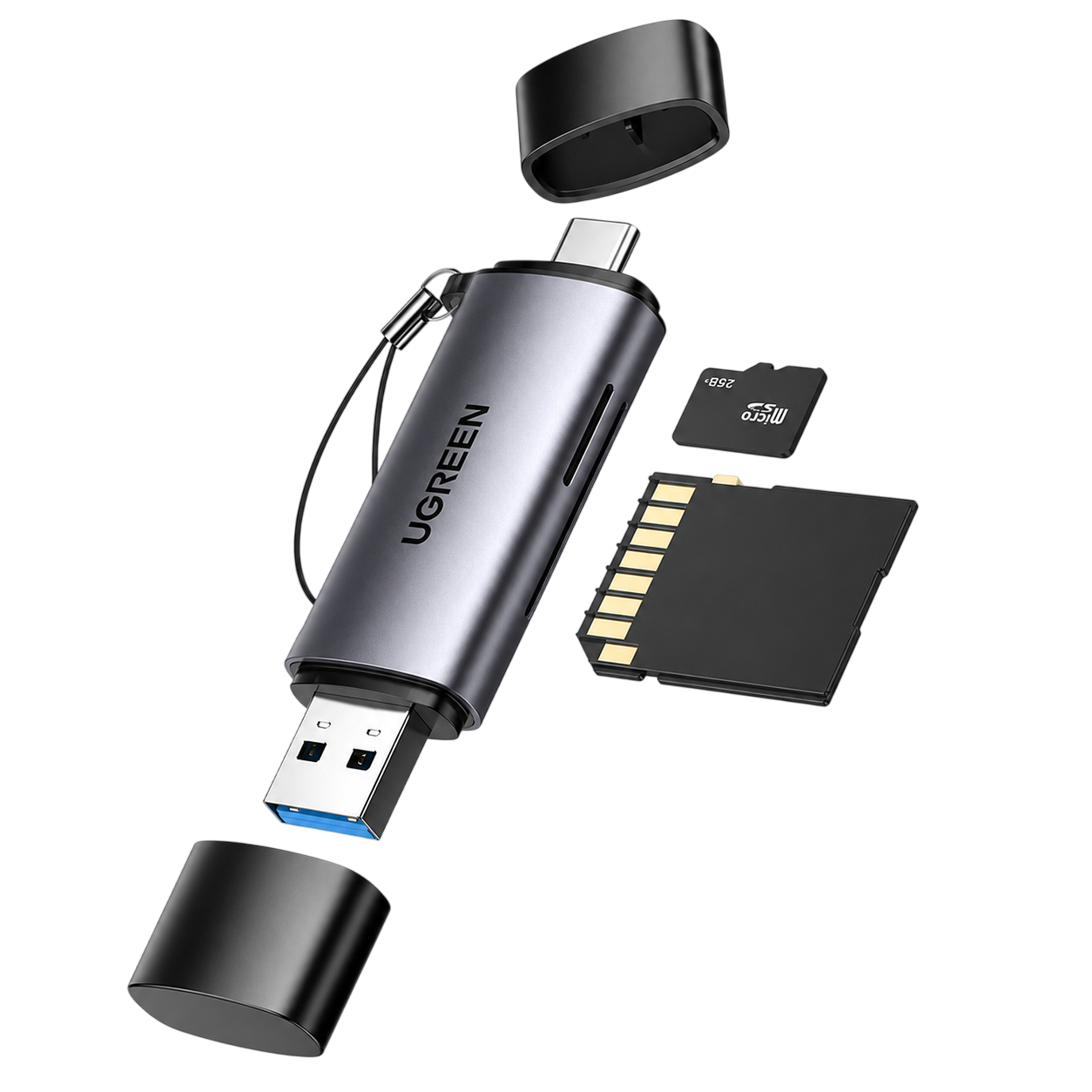 UGREEN 2-in-1 USB-C & USB 3.0 SD/TF Card Reader – CM185 (P/N 50706)