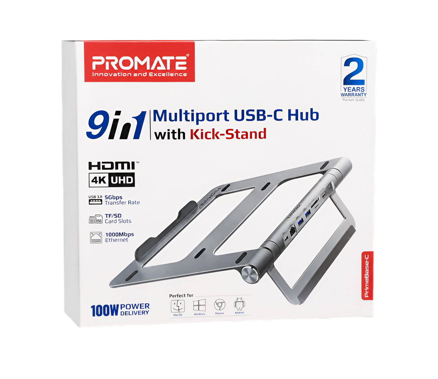 Promate 9-in-1 Multiport USB-C Hub with Stand