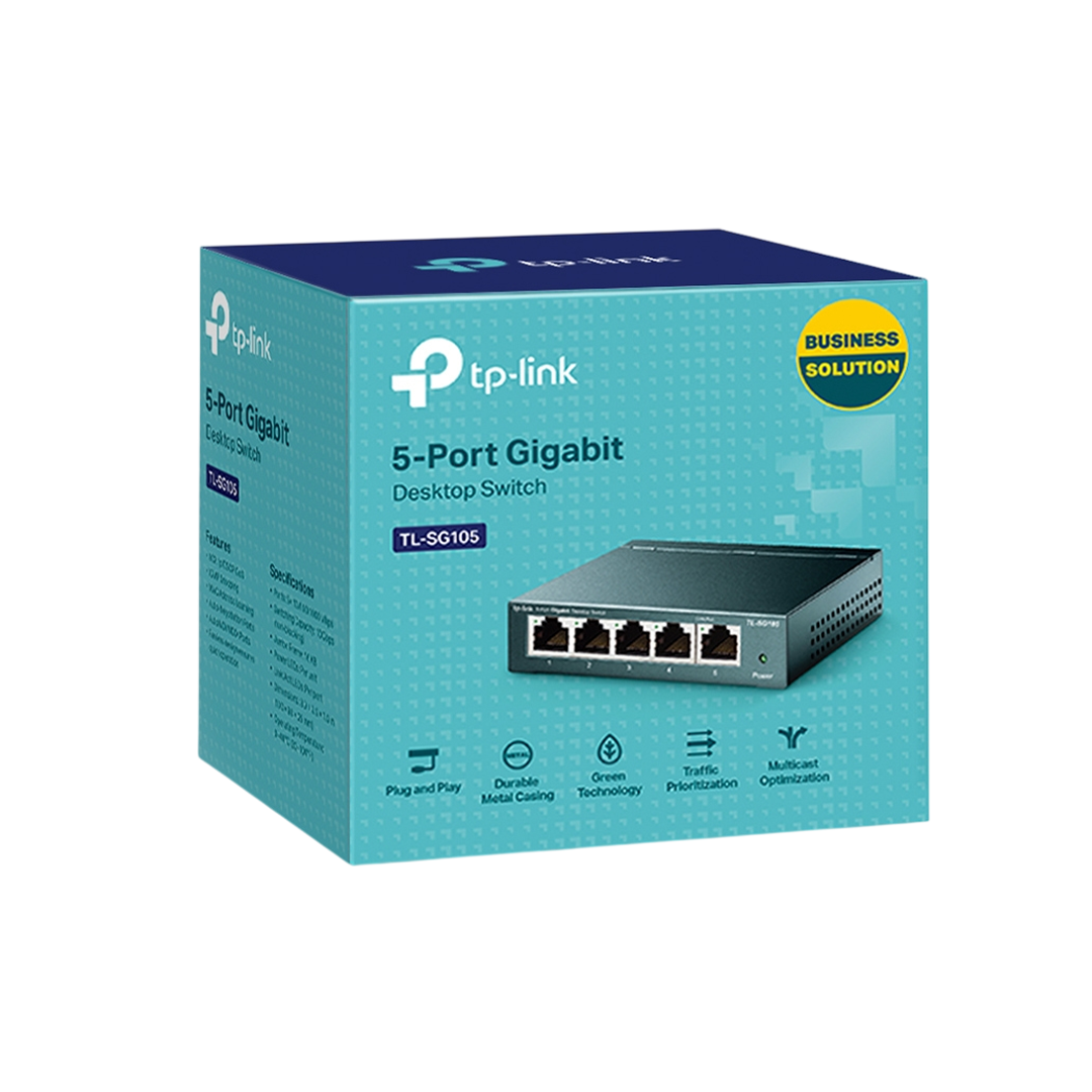 TP-Link TL-SG105 5-Port Gigabit Desktop Switch – Unmanaged 10/100/1000Mbps Ethernet