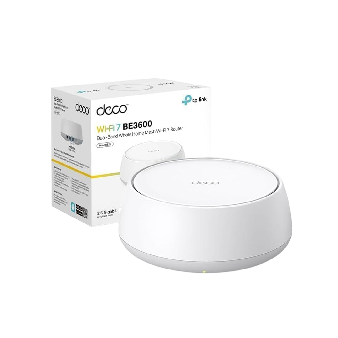 TP-Link Deco BE25 BE3600 Whole Home Mesh WiFi 7 System (1-Pack)